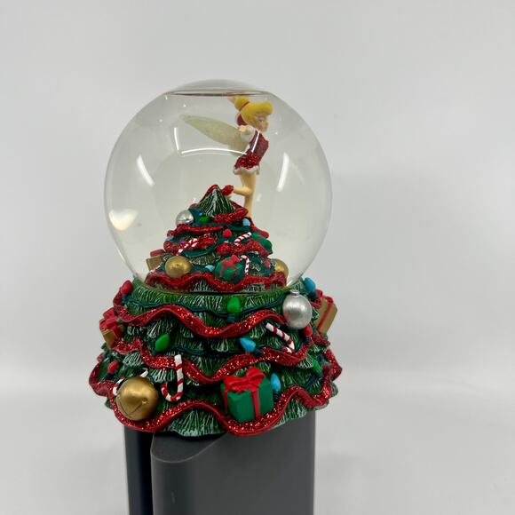 Vintage Beautiful Disney Peter Pan Tinkerbell Snow Globe with Christmas Tree - Picture 4 of 7